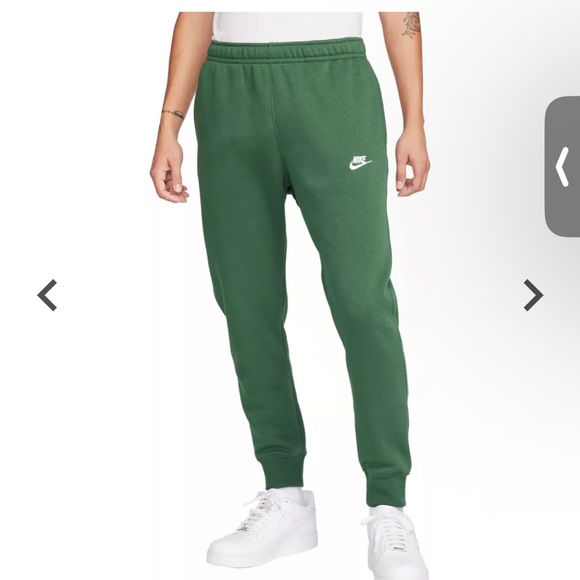 Nike Sportswear Club Fleece Joggers pull on green sweatpants medium - Picture 1 of 12